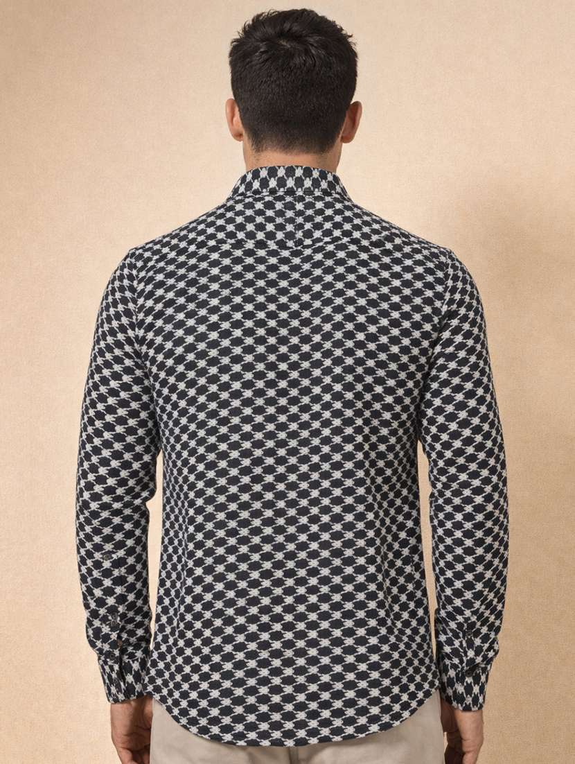 men self design long sleeve regular fit casual shirt - 22328636 -  Standard Image - 3
