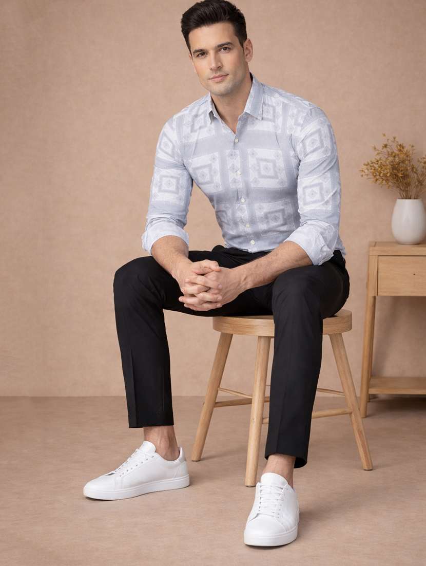 men printed long sleeve regular fit casual shirt - 22328639 -  Standard Image - 3