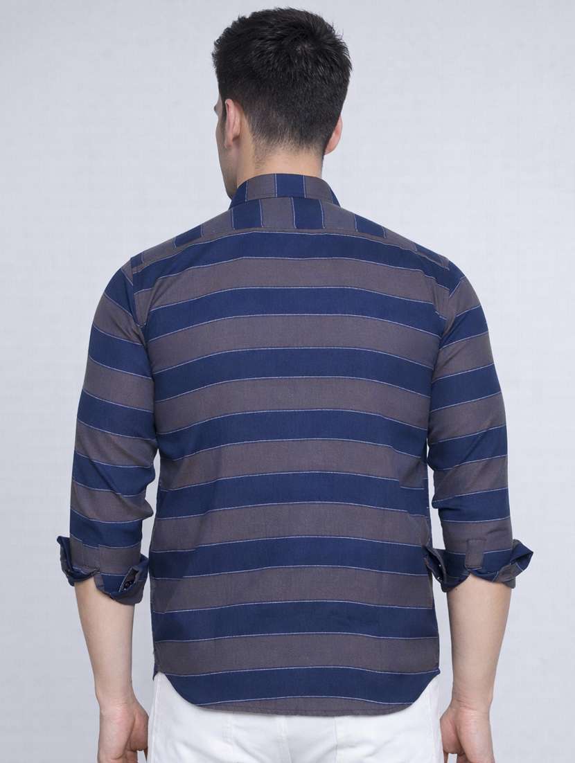 men striped long sleeve regular fit casual shirt - 22328642 -  Standard Image - 3