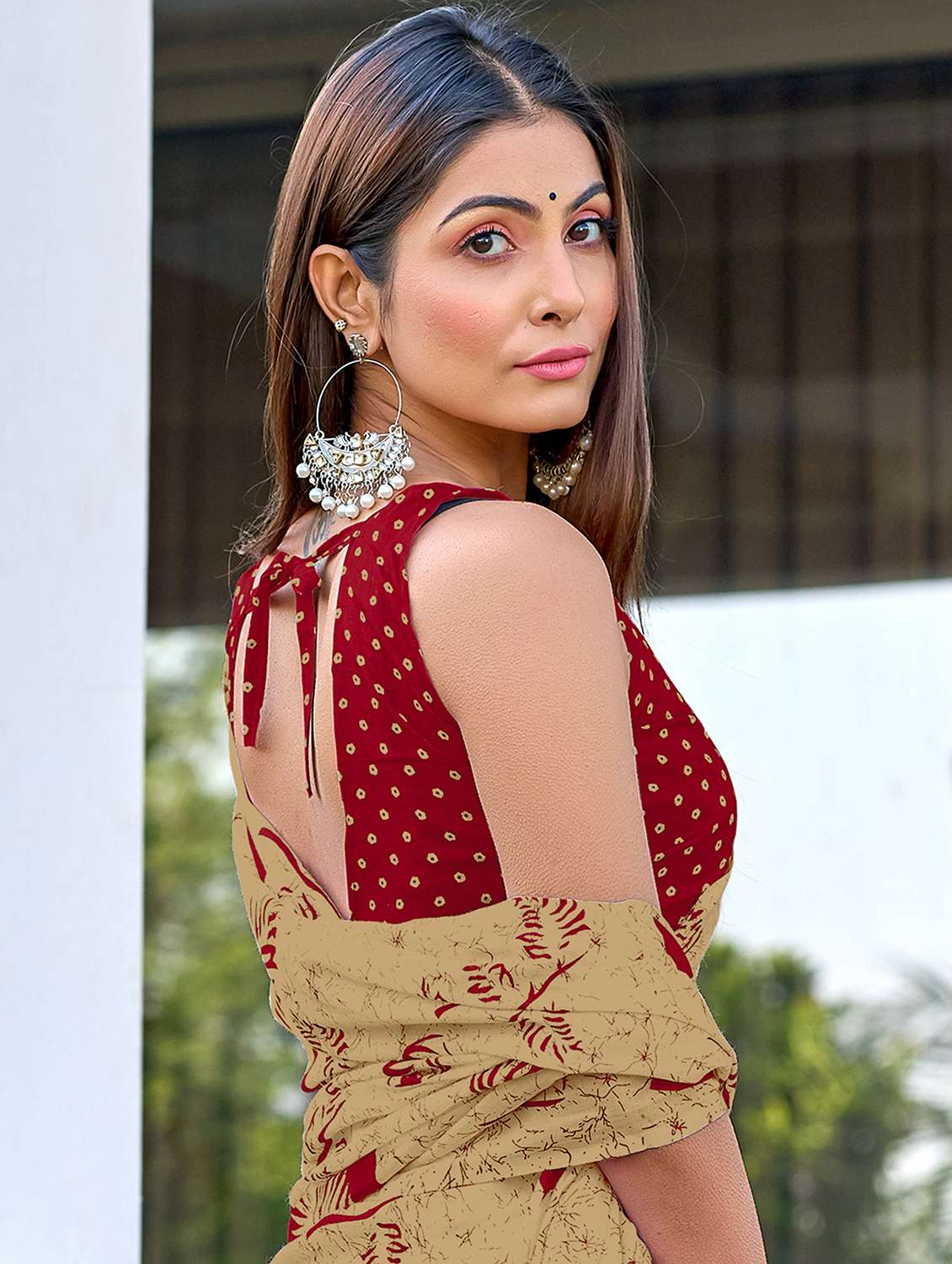 women printed casual wear saree with blouse - 22328668 -  Standard Image - 3