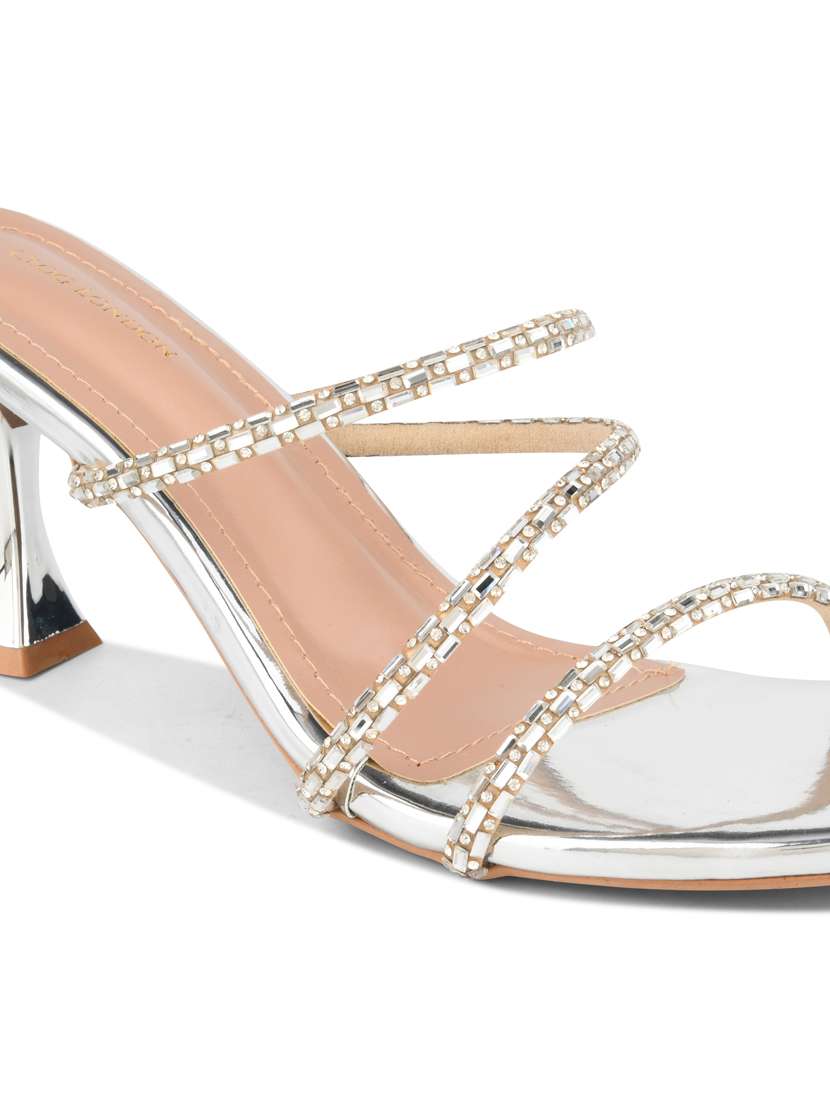 women silver slip on sandal - 22328787 -  Standard Image - 5