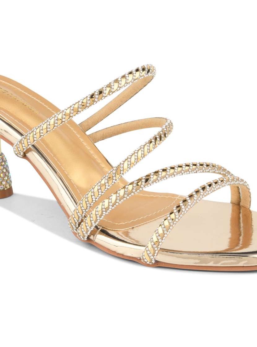 women gold slip on sandal - 22328788 -  Standard Image - 5