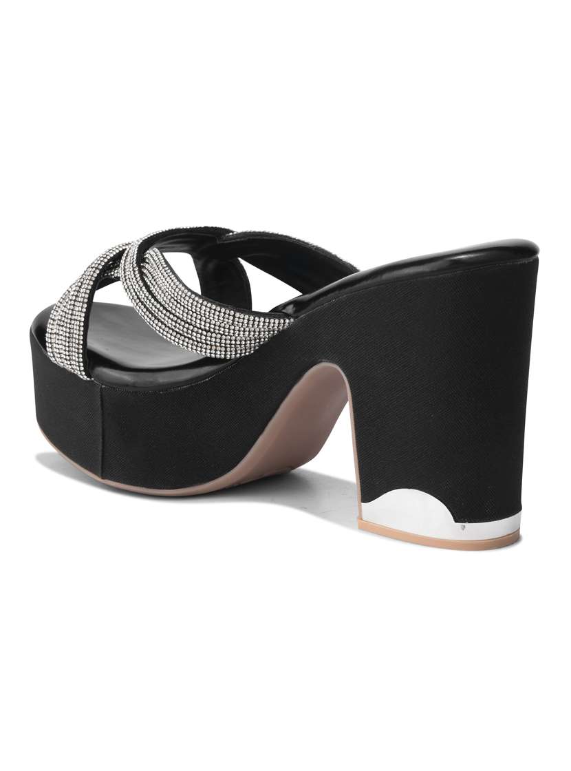 women black slip on sandal - 22328790 -  Standard Image - 3