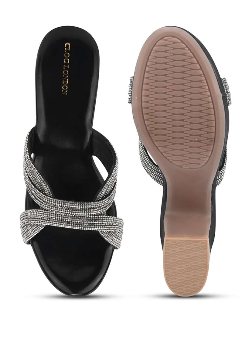 women black slip on sandal - 22328790 -  Standard Image - 5