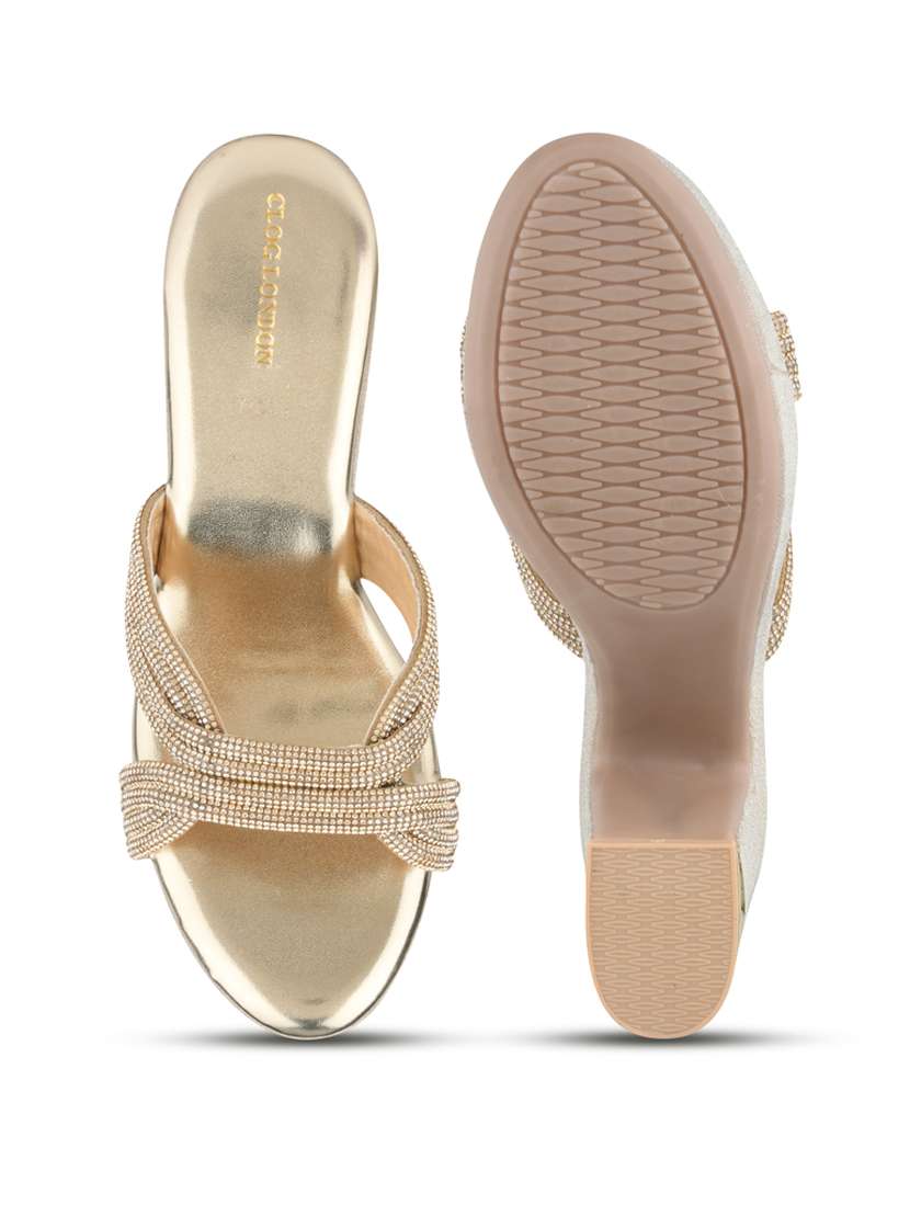 women gold slip on sandal - 22328791 -  Standard Image - 5