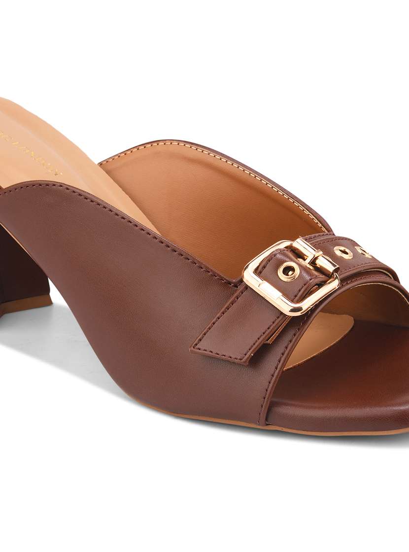 women brown slip on sandal - 22328794 -  Standard Image - 5