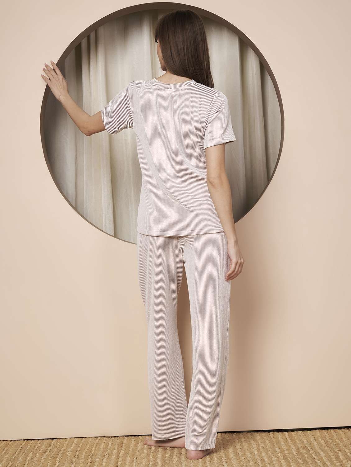 women solid nightwear pyjama set - 22328817 -  Standard Image - 3