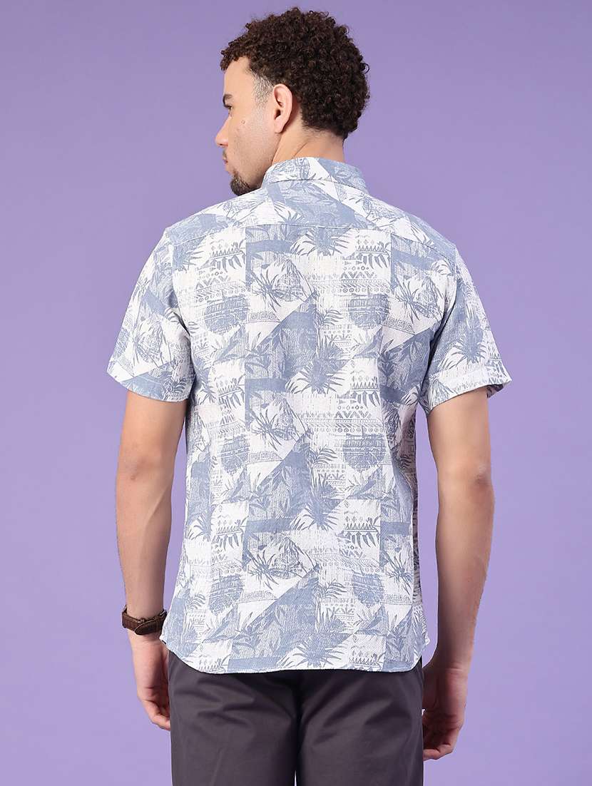 men blue cotton casual shirt - 22328887 -  Standard Image - 3