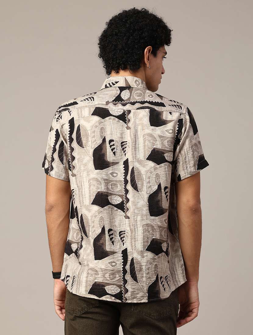 beige polyester casual shirt - 22328889 -  Standard Image - 3