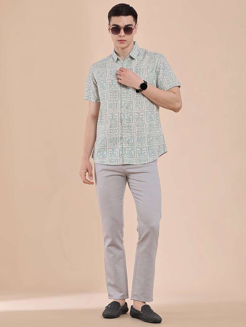 men solid mid rise chinos casual trouser - 22328895 -  Standard Image - 5