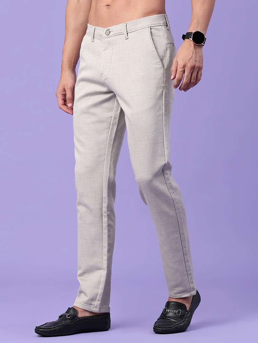 men solid mid rise chinos casual trouser - 22328896 -  Standard Image - 3