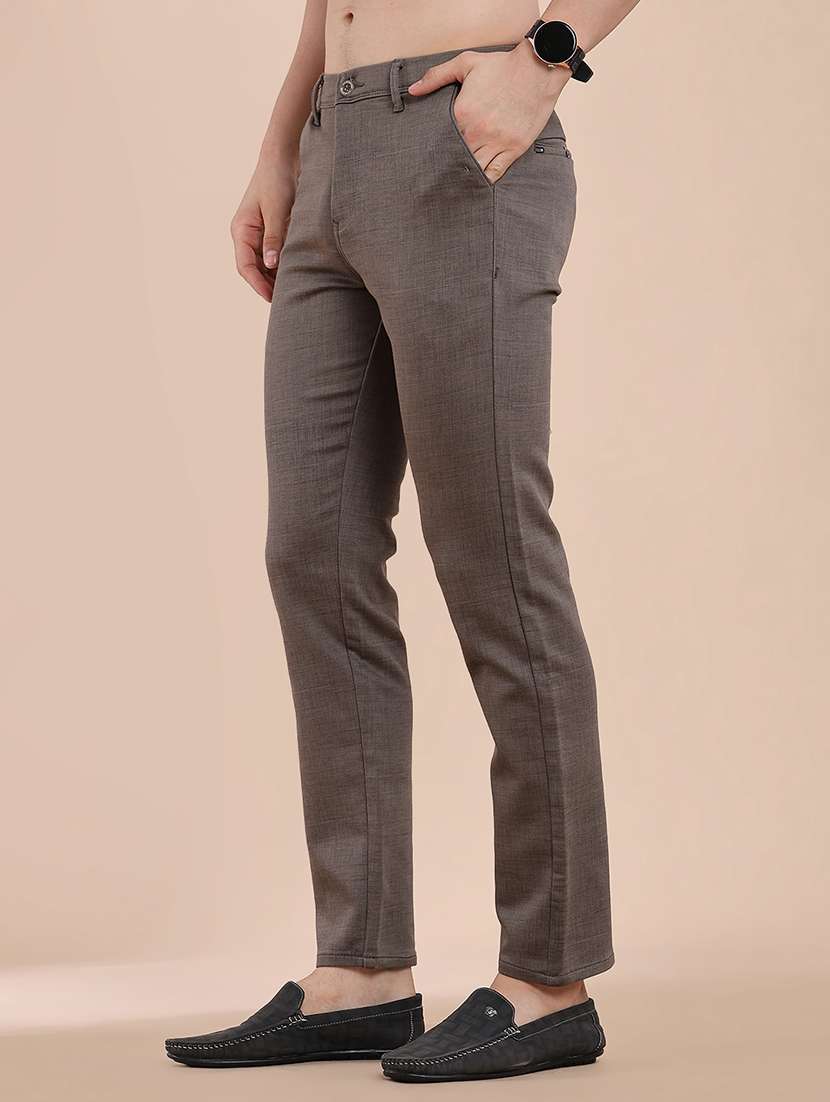 men solid mid rise chinos casual trouser - 22328897 -  Standard Image - 3