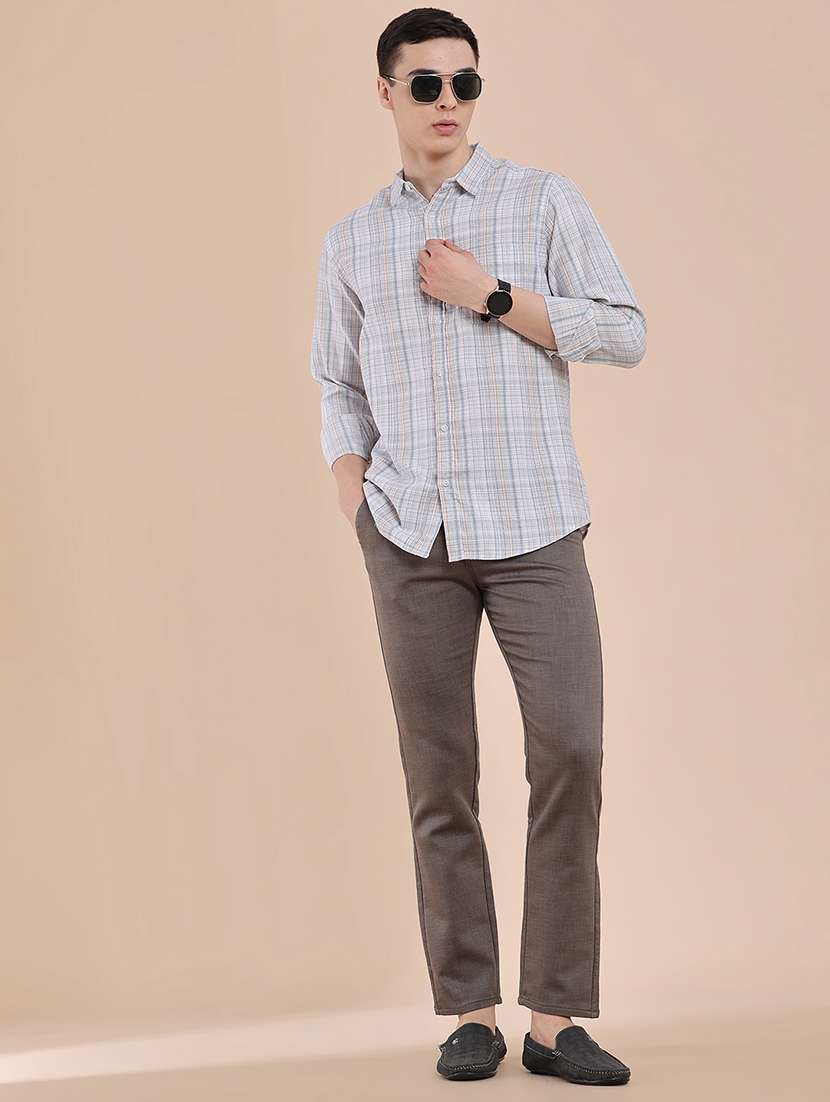 men solid mid rise chinos casual trouser - 22328897 -  Standard Image - 5