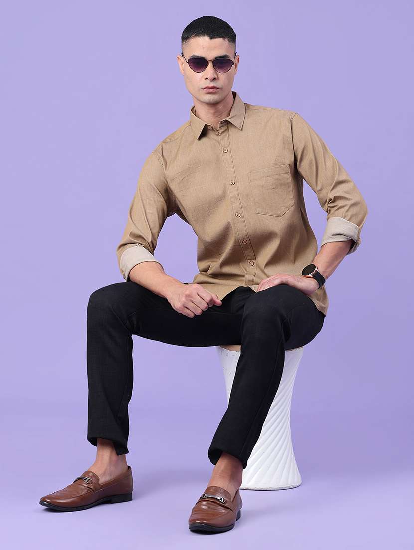men solid mid rise chinos casual trouser - 22328899 -  Standard Image - 5