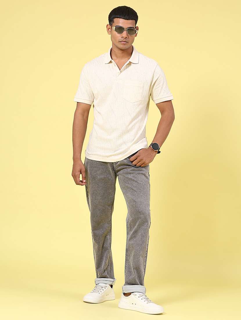 men plain mid rise full length tapered jeans - 22328909 -  Standard Image - 5