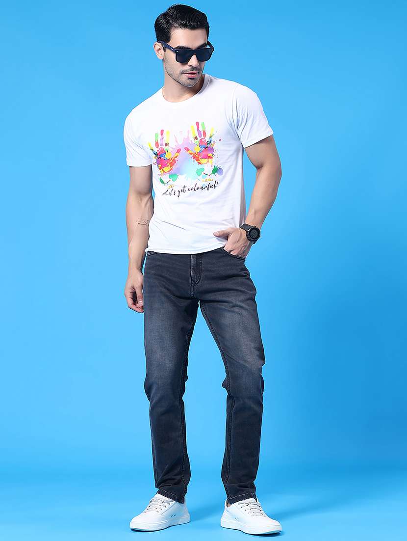 men washed mid rise full length tapered jeans - 22328915 -  Standard Image - 5