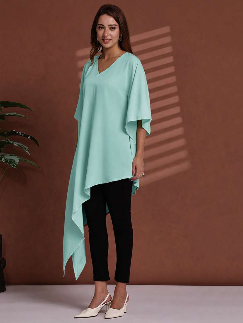 women solid kimono sleeve kaftan tunic - 22328941 -  Standard Image - 3