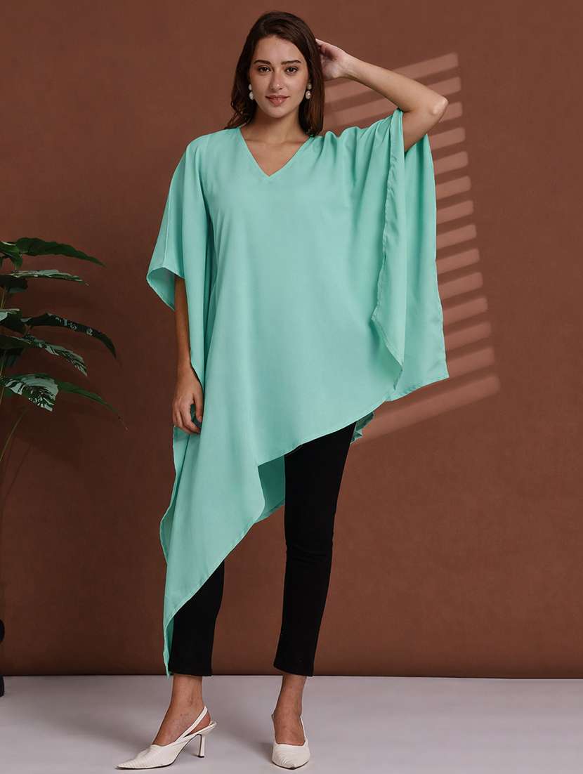 women solid kimono sleeve kaftan tunic - 22328941 -  Standard Image - 5