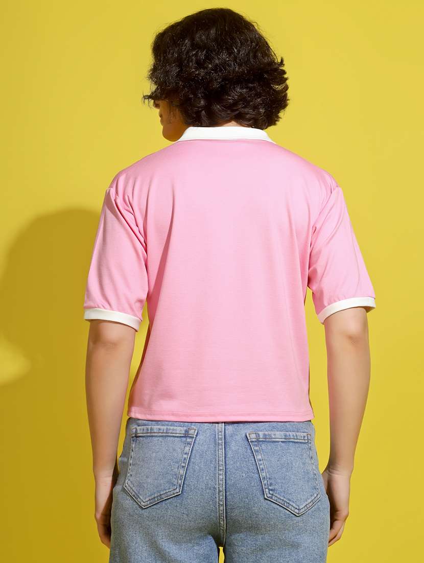 women printed short sleeve polo t-shirt - 22329202 -  Standard Image - 3