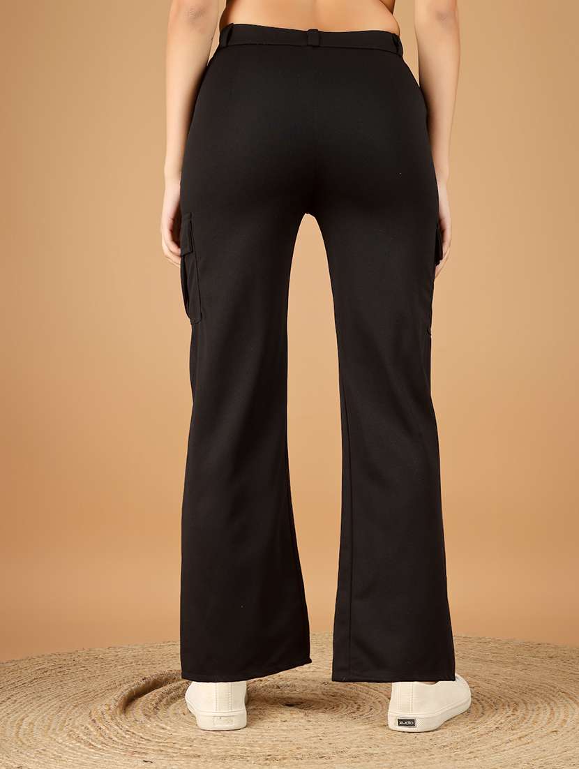 women solid mid rise cargo - 22329208 -  Standard Image - 3