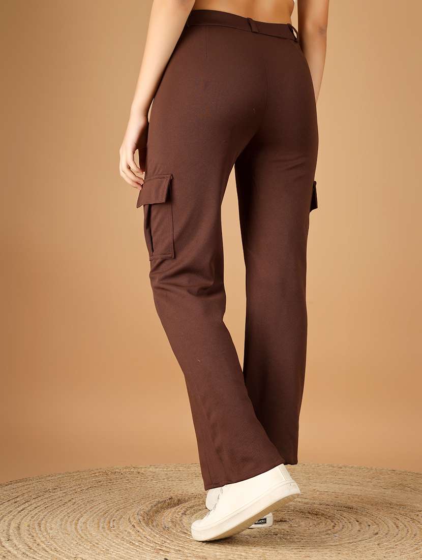 women solid mid rise cargo - 22329209 -  Standard Image - 3