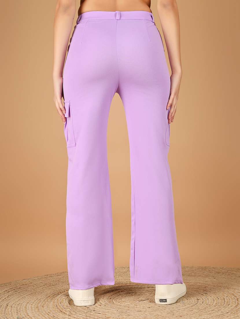 women solid mid rise cargo - 22329212 -  Standard Image - 3