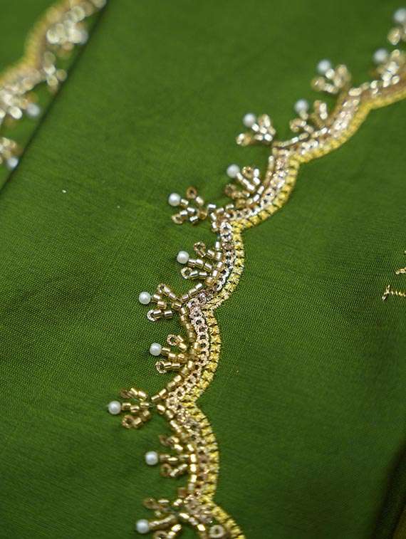 women self design south indian style unstitched lehenga choli set - 22329217 -  Standard Image - 3