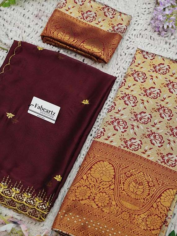 women self design south indian style unstitched lehenga choli set - 22329220 -  Standard Image - 3