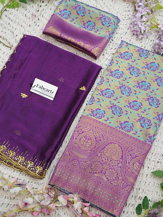 women self design south indian style unstitched lehenga choli set - 22329223 -  Standard Image - 3