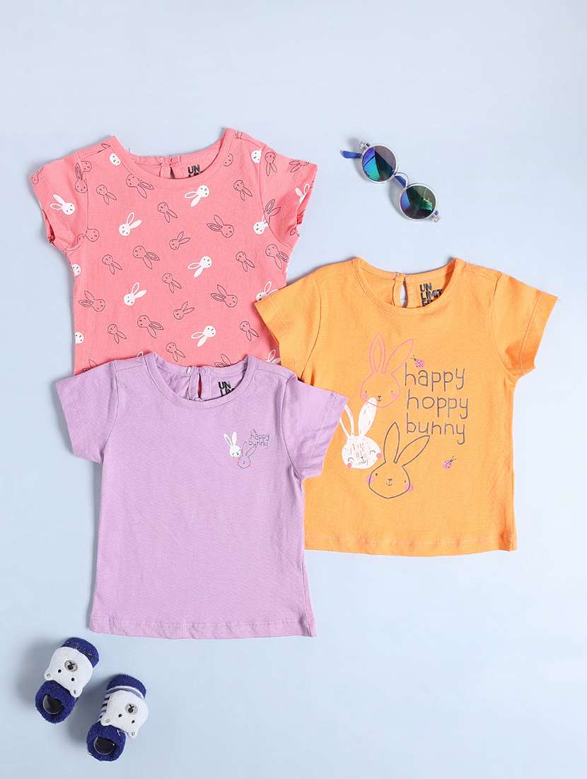 multi colored cotton front print tee