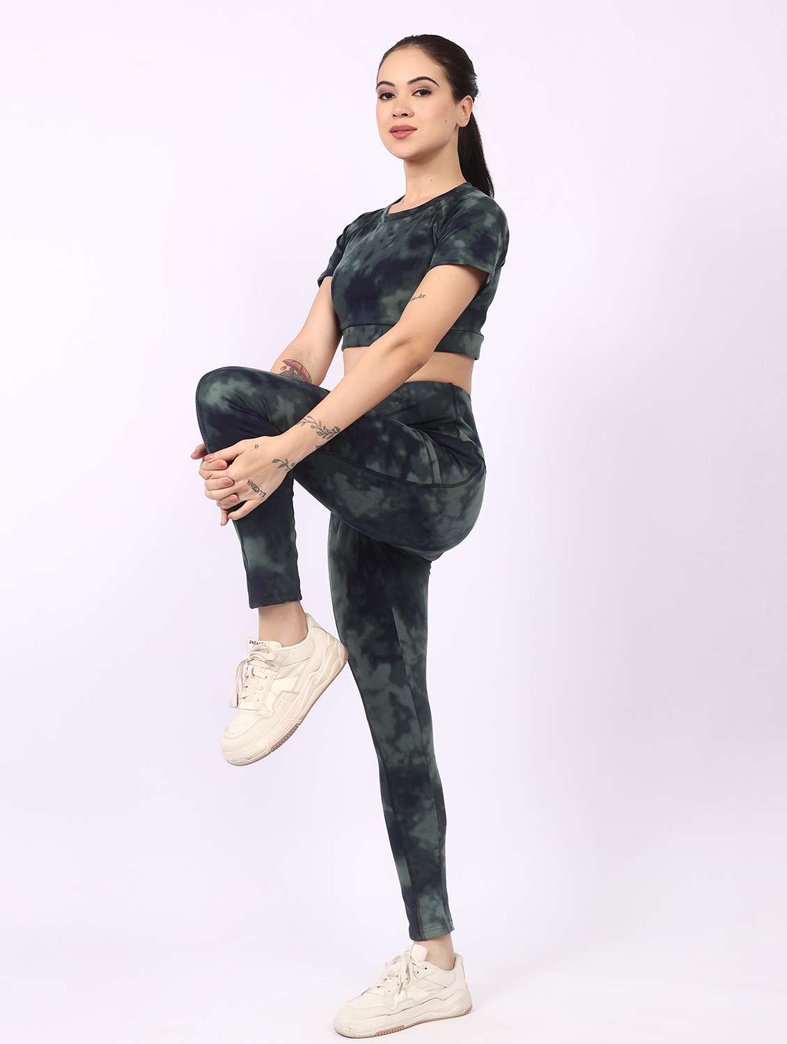 women printed active wear co-ord set