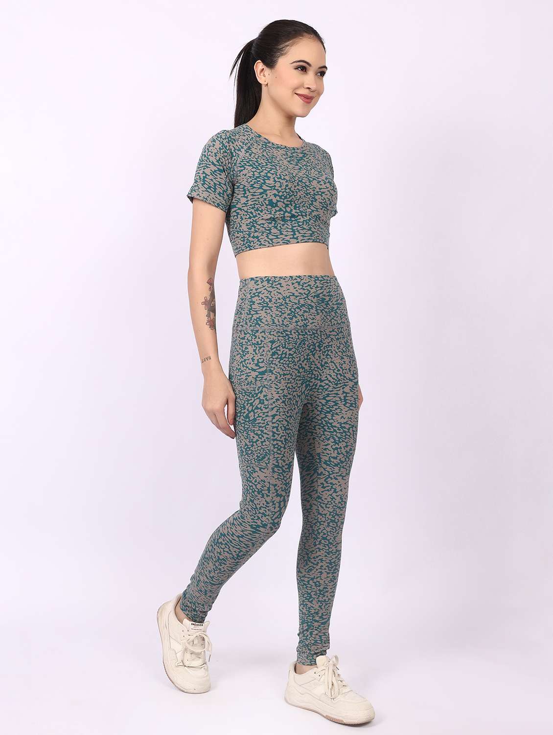 women printed active wear co-ord set - 22329246 -  Standard Image - 3