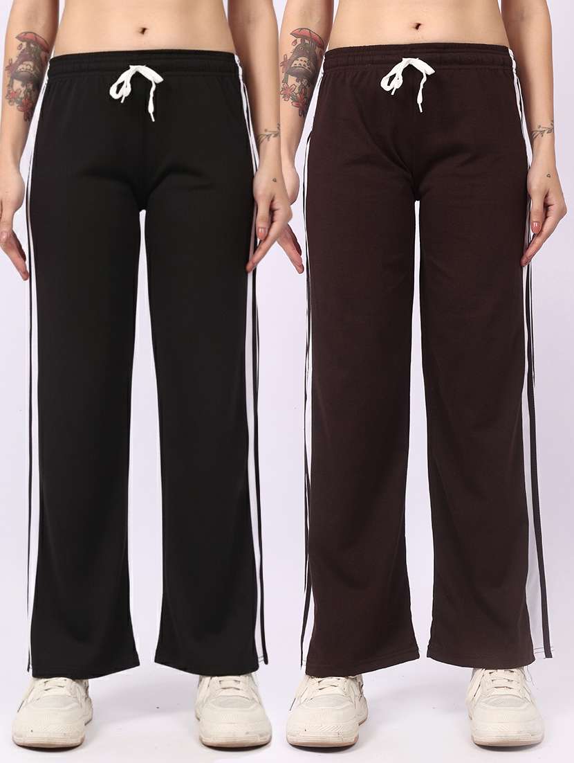 women pack of 2 tapered mid rise track pant