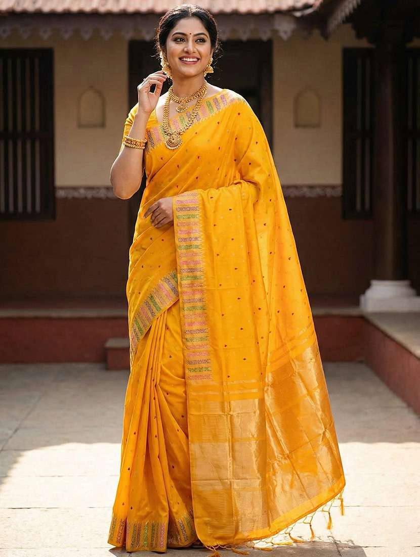 women self design southern silk saree with blouse