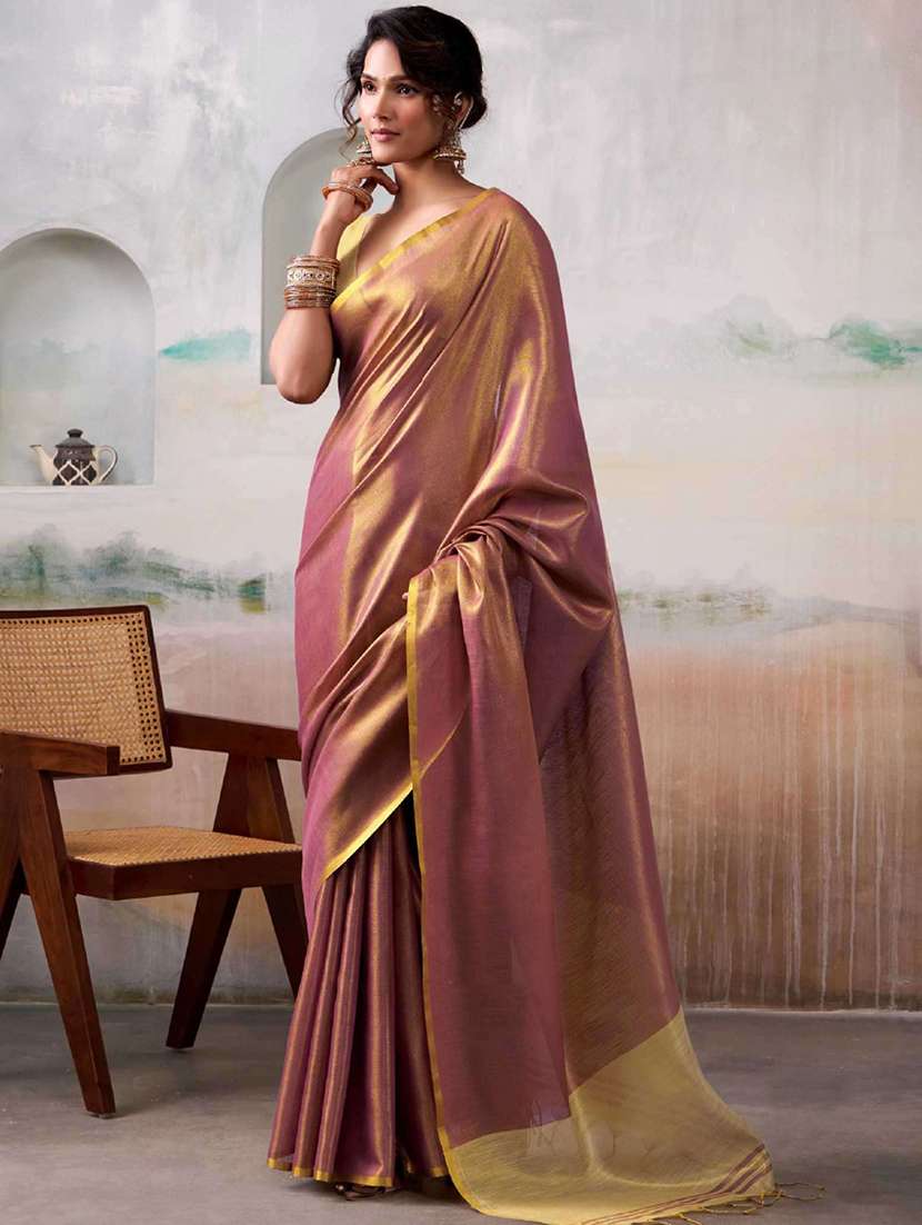 women solid plain saree with blouse