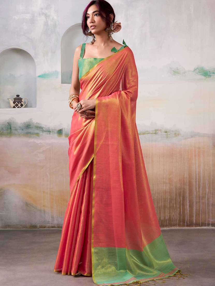 women solid plain saree with blouse