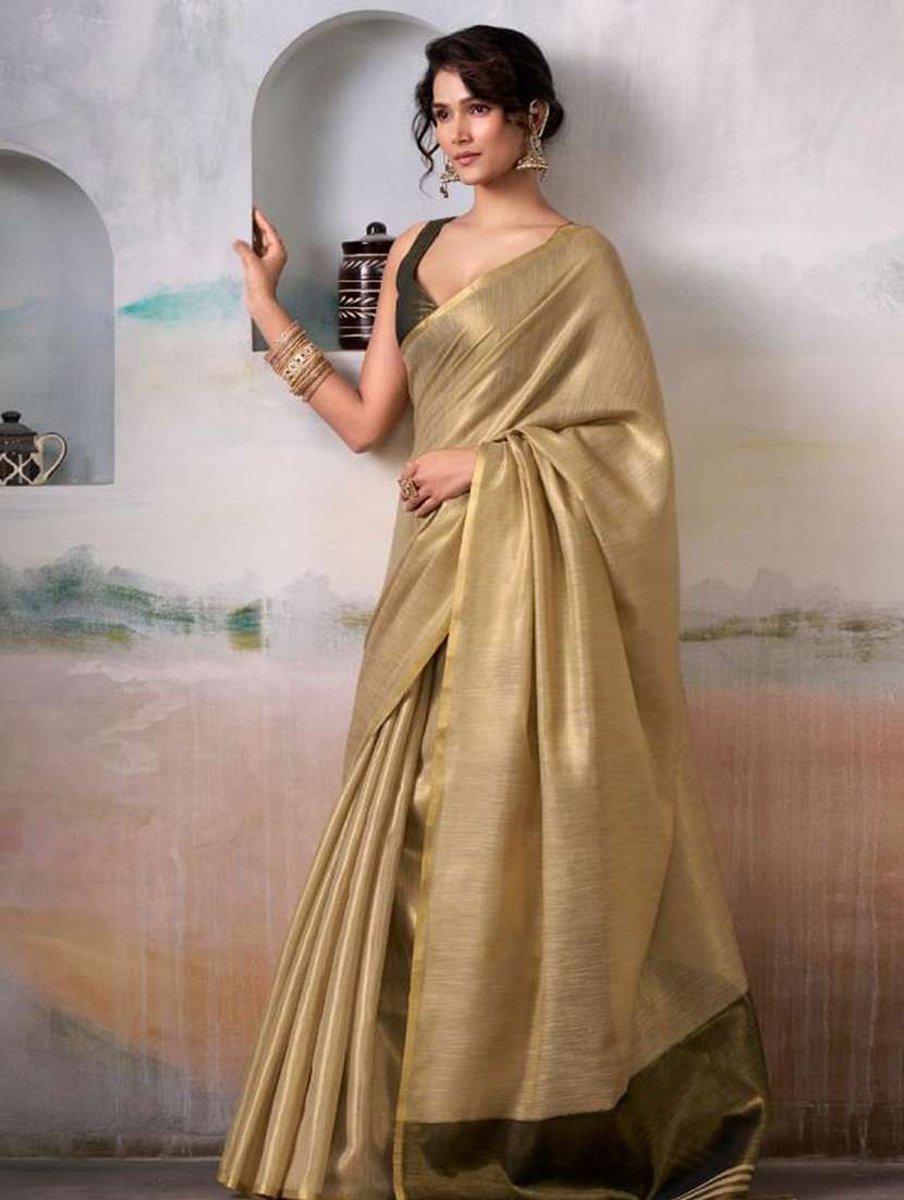 women solid plain saree with blouse
