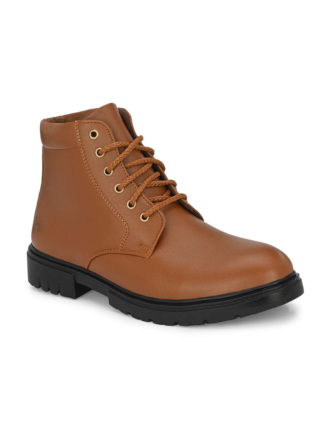 men tan lace up boot