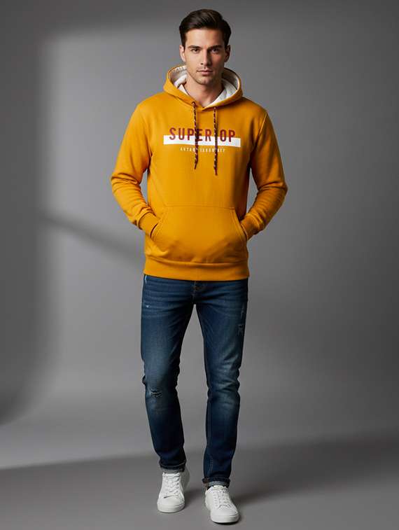 men typographic long sleeve regular fit sweatshirt