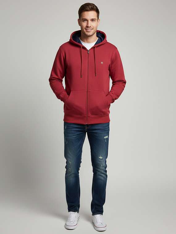 men solid long sleeve regular fit sweatshirt