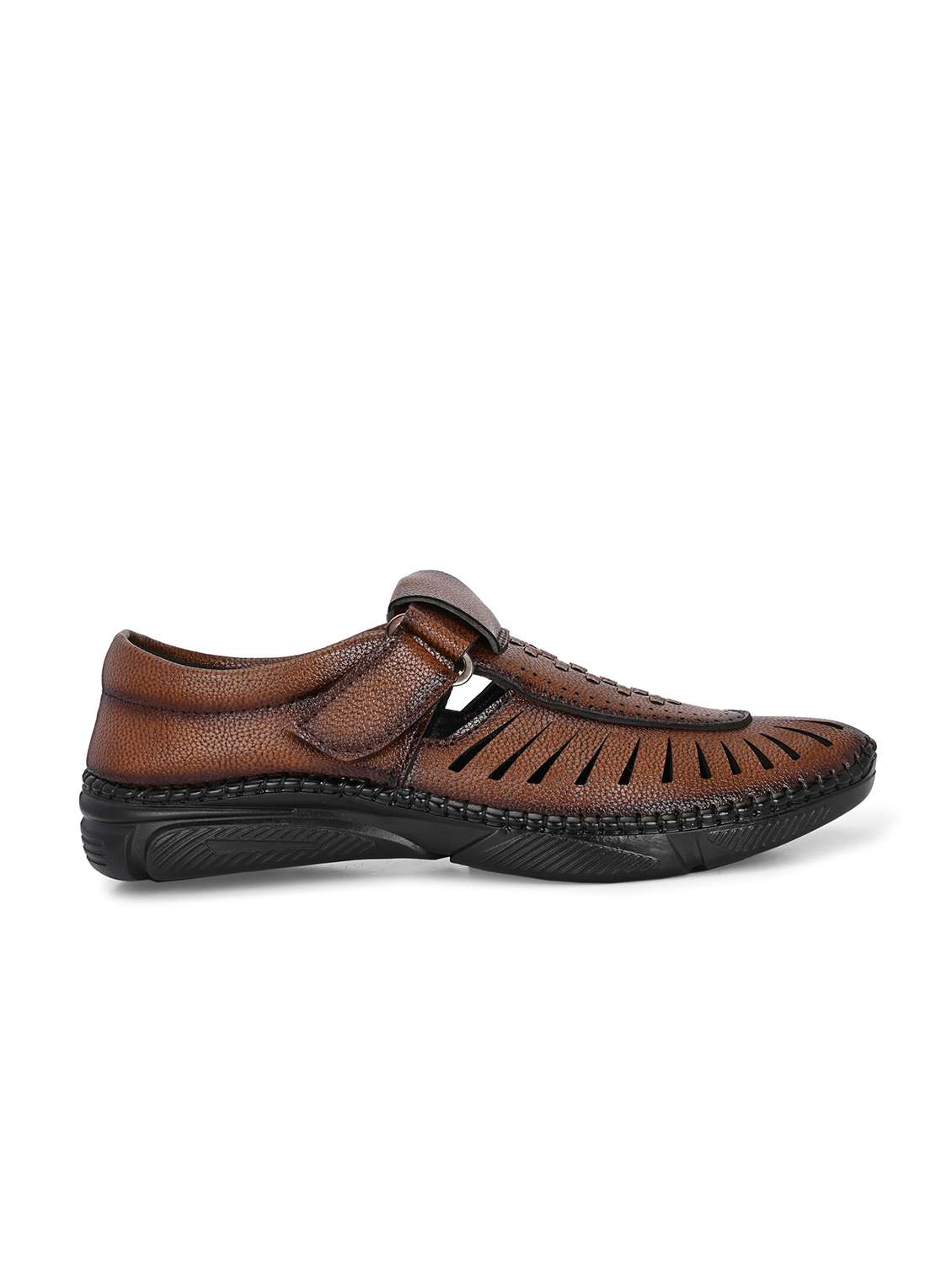 men brown slip on sandal - 22329461 -  Standard Image - 3