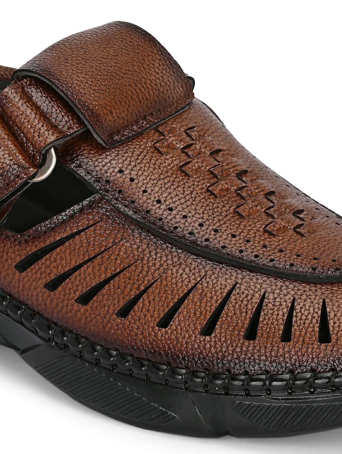 men brown slip on sandal - 22329461 -  Standard Image - 5