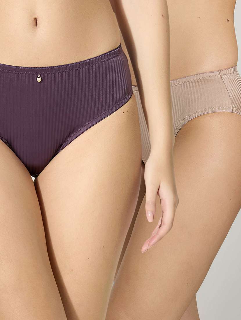women pack of 2 solid mid rise panty