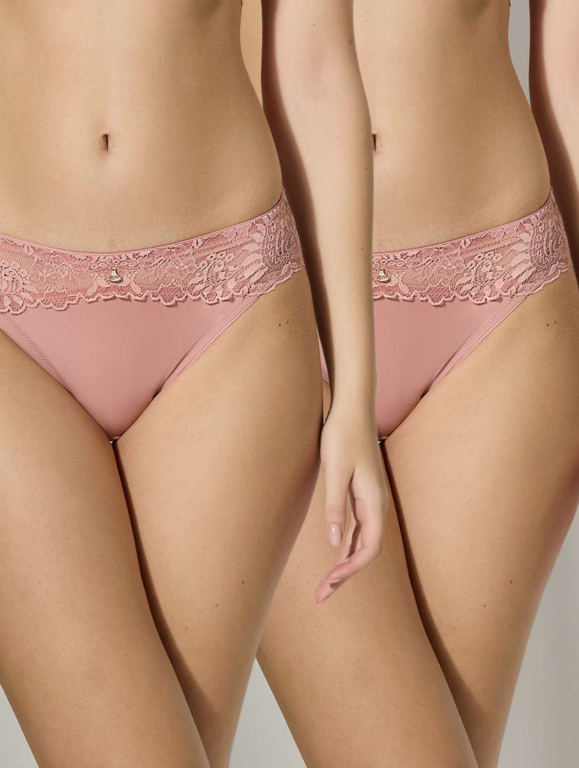 women pack of 2 solid mid rise panty