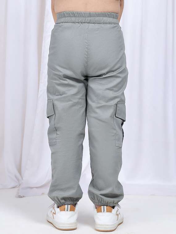 girls plain mid rise regular fit cargo - 22329479 -  Standard Image - 3
