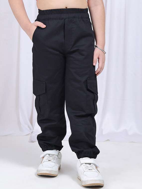 girls solid mid rise cargo