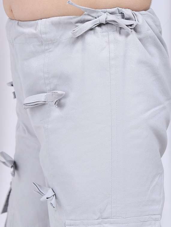 girls solid mid rise cargo - 22329486 -  Standard Image - 3