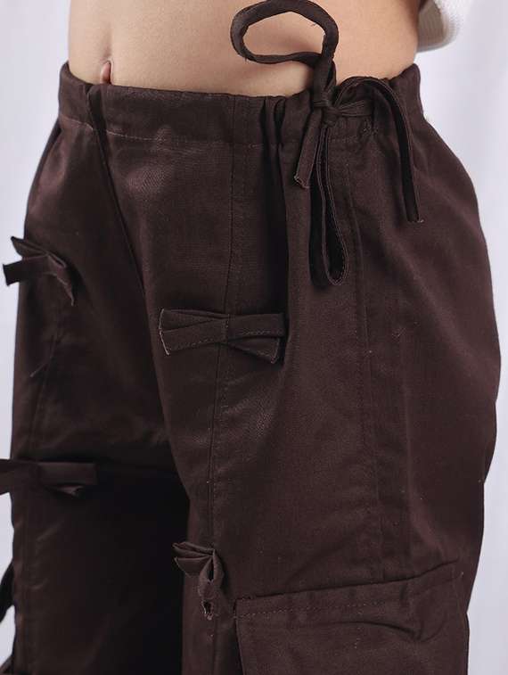 Girls Solid Mid Rise Cargo - 22329490 -  Standard Image - 3