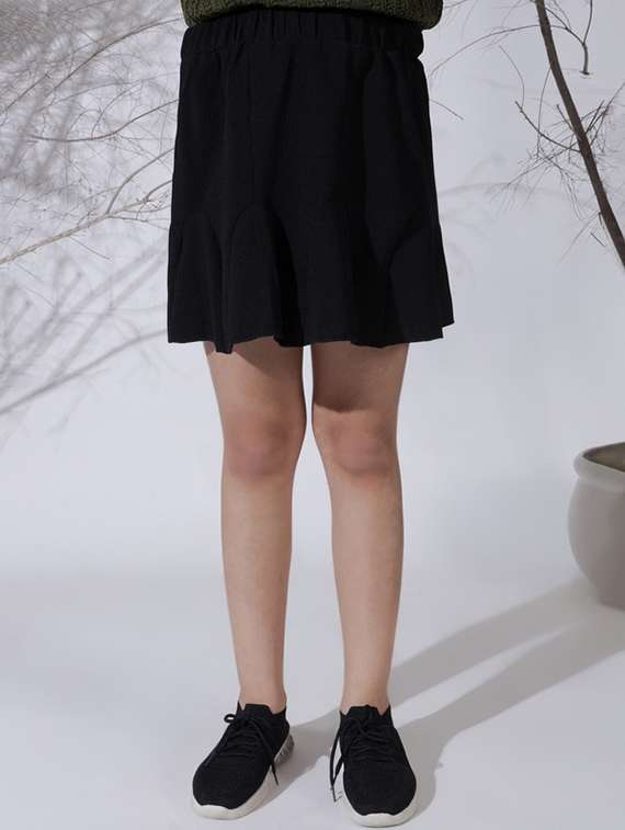 girls solid mid rise a-line skirt