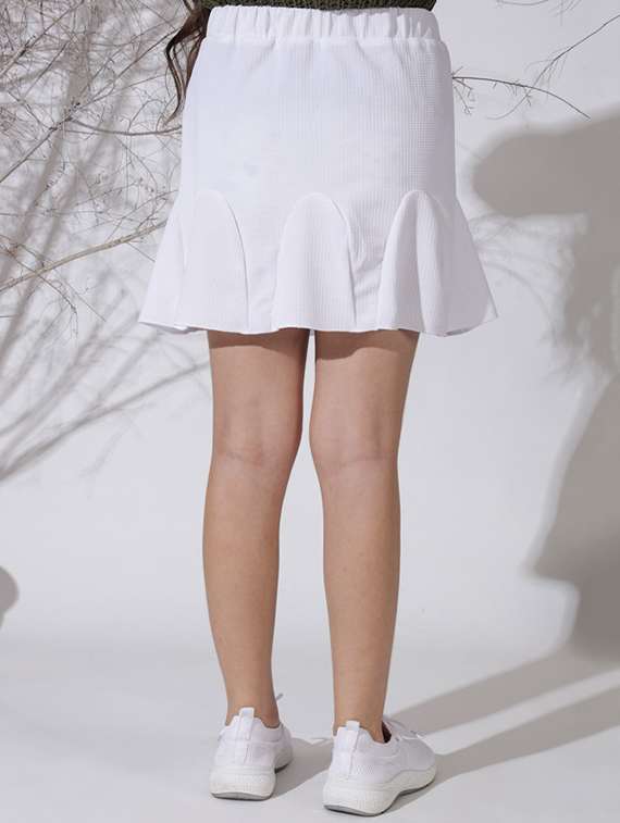 girls solid mid rise a-line skirt - 22329554 -  Standard Image - 3